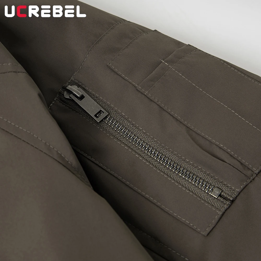 Pocket Spliced Padded Jacket Mens Winter Thick Retro Streetwear Fur Collar Long Sleeve Warm Quilted Jacket Man