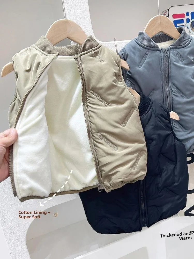 

Детский жилет Thiened, новая зимняя верхняя одежда, хлопковая куртка для мальчиков и девочек, детское пальто, теплый пушистый моющийся жилет