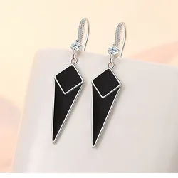 Buyee 925 Sterling Silver Long Dangle Earring for Woman Girl Excellent Fashion Light Acrylic Fine Jewelry Earring