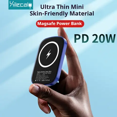 Xilecaly 10000mAh Magsafe Power Bank PD20W Wireless Fast Charge External Battery Magnetic Portable Charger for iPhone 16 Samsung