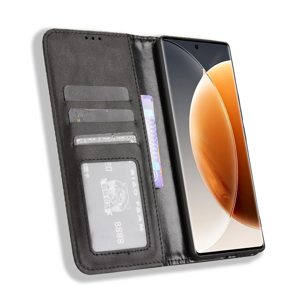 Flip Retro Style Leather Magnetic Closure Cover For Tecno Camon 30S Pro Card Slot Wallet shockproof Case For Tecno Camon 30S Pro image 5