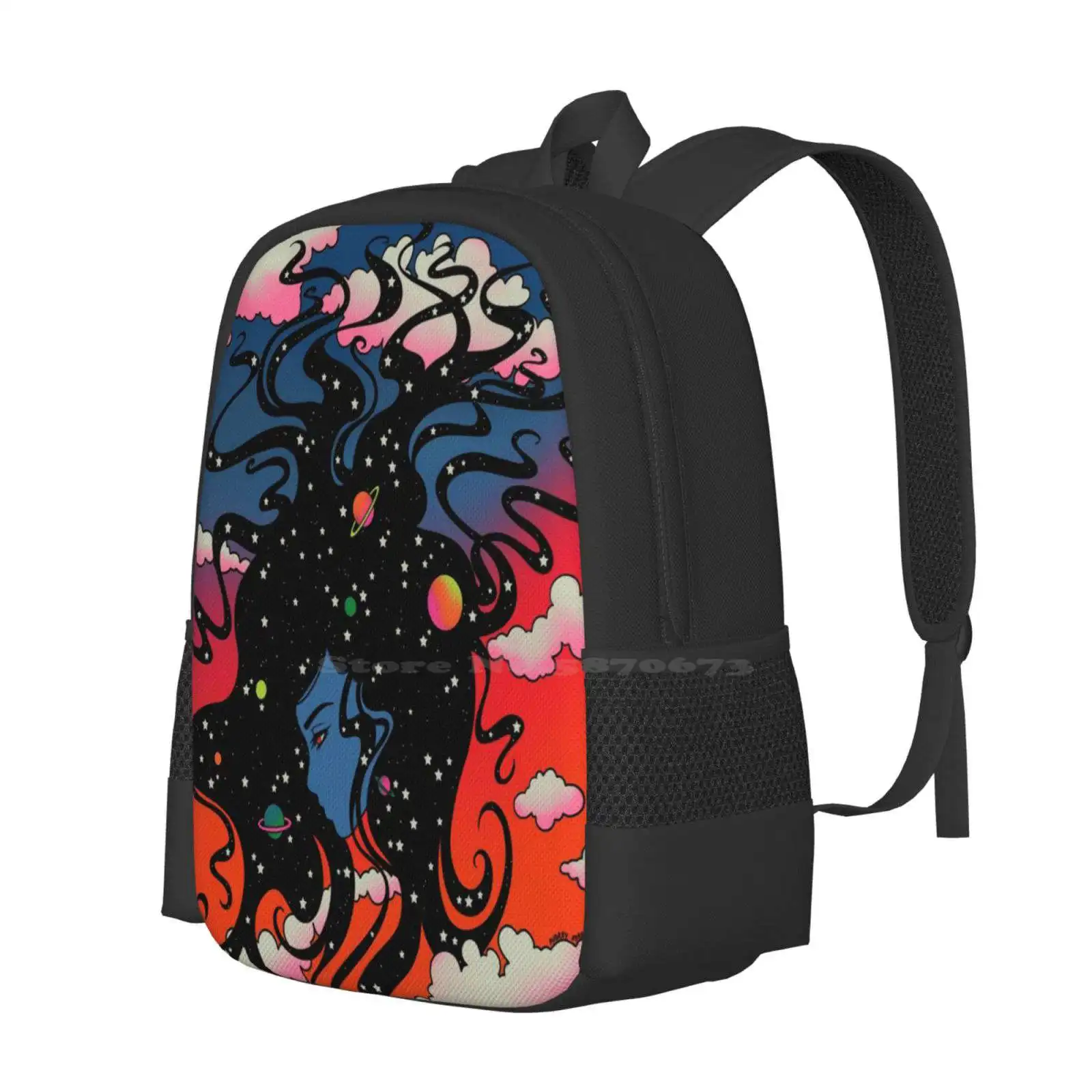 You’Ve Got The Universe In Your Hair Backpacks For School Teenagers Girls Travel Bags Psychedelic Retro Groovy 70S 60S