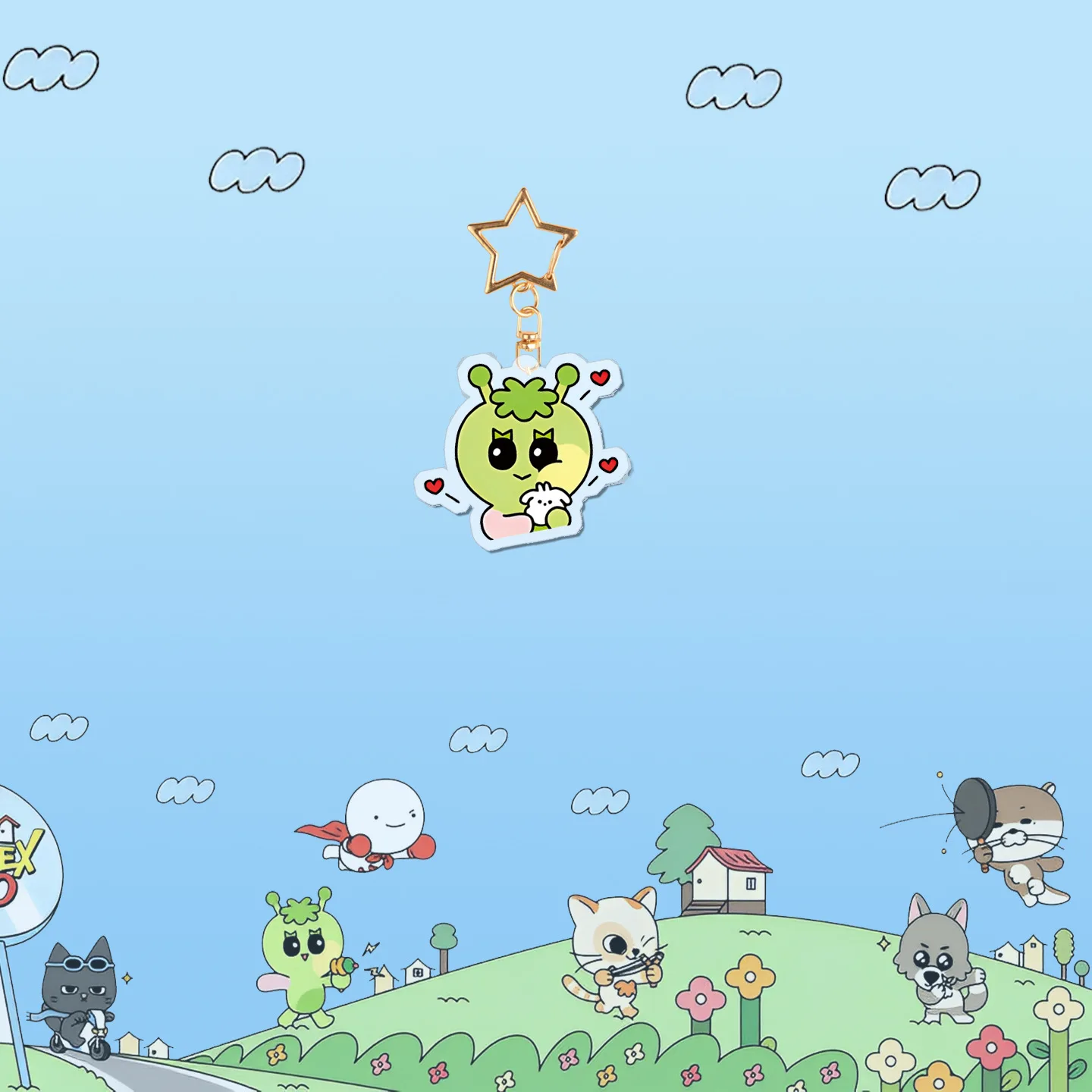 2025 New BOYNEXTDOOR Cartoon Acrylic Double sided Keychain Pendant Jewelry Exquisite Cardboard Packaging Cute Style Ins Style