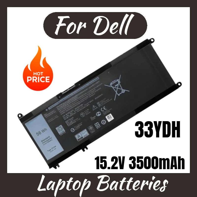 

New Replacement Laptop Battery 15.2V 3500mAh 33YDH for Dell Latitude G3 G7 13 3380 14 3490 15 3579 3580 3590 17 3779 5587 7588