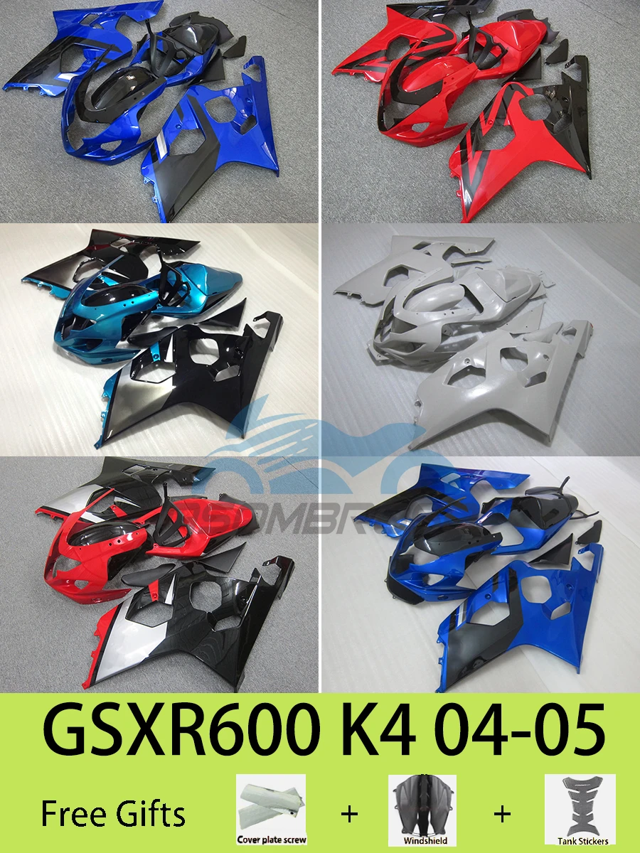 Fit for SUZUKI GSXR 600 750 K4 2004 2005 Motorcycle Fairings Aftermarket ABS Injection Fairing Kit GSXR600 GSXR750 04 05