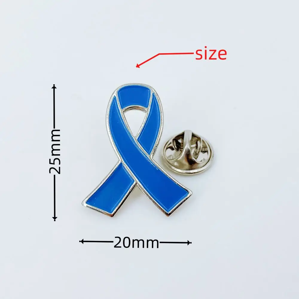 الأزرق الشريط دبوس 5/10/50/100 قطعة سرطان القولون البروستاتا السرطان الوعي دبوس الأزرق بروش دبابيس سترات مزخرفة بالمينا