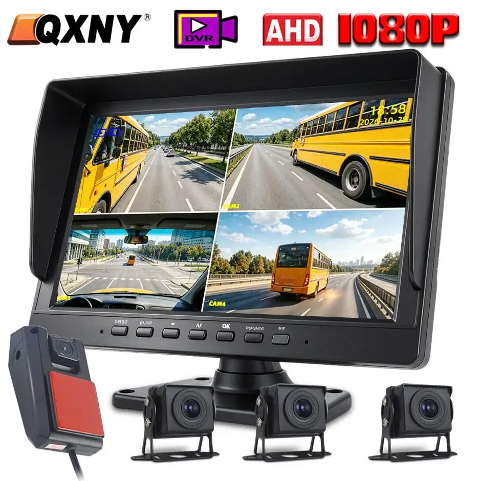 10-inch 4CH IPS Screen DVR Recorder Monitor Blackup Camera Box with AHD1080P Parking Cam for Truck/Trailer/Bus/Pickup***