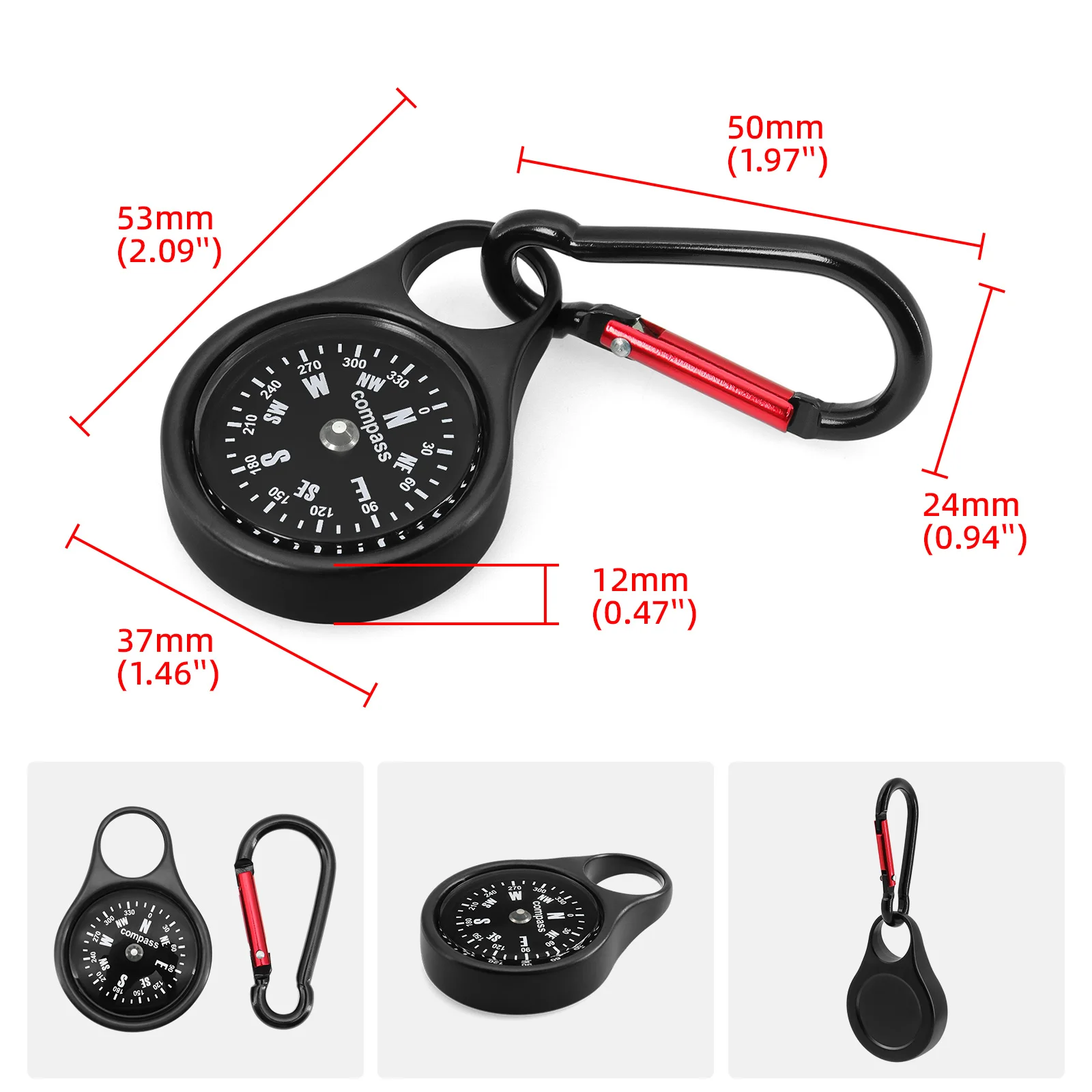 Mały brelok do kluczy Survival Zipper Pull Mini Compass do plecaka na zewnątrz Camping Hiking Pocket Navigator Adventure Tool