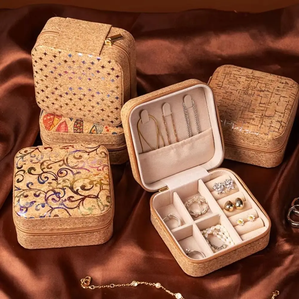 

Портативная коробка для хранения ювелирных изделий в стиле ретро, многослойный дорожный футляр для ювелирных изделий, мини-органайзер для ювелирных изделий, кольцо, ожерелье, серьги