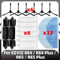 Compatible for EZVIZ RE4 / RE5 Robot Vacuum Replacement Main Side Brush HEPA Filter Mop Pads Spare Parts Accessories