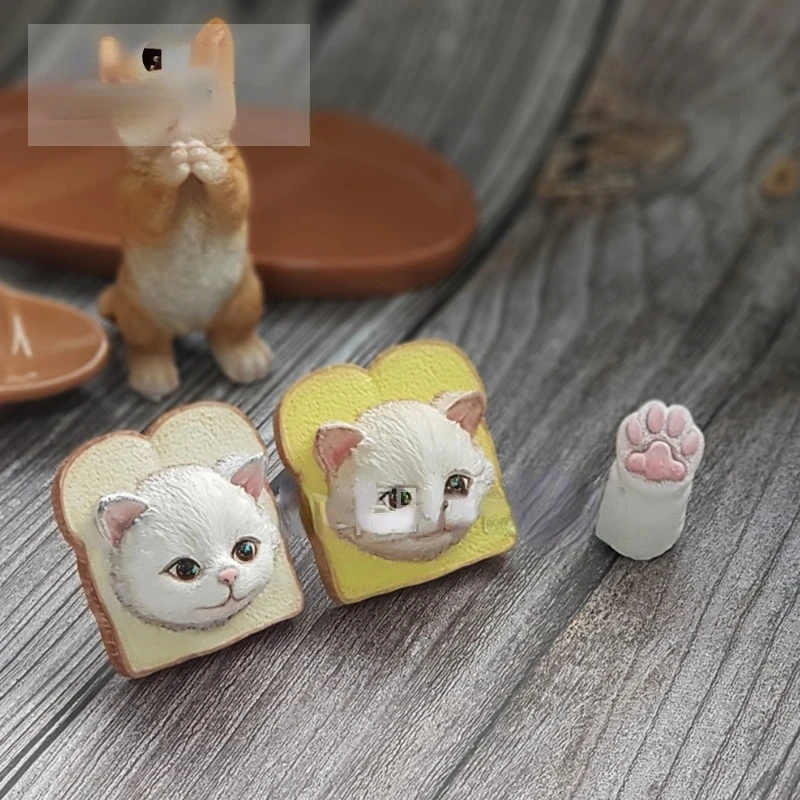 Bread Cat Head Kitten Paw Scented Candle Molds Cat Shaped Handmade Chocolate Soap Mold Fondant Cake Decoration Tool