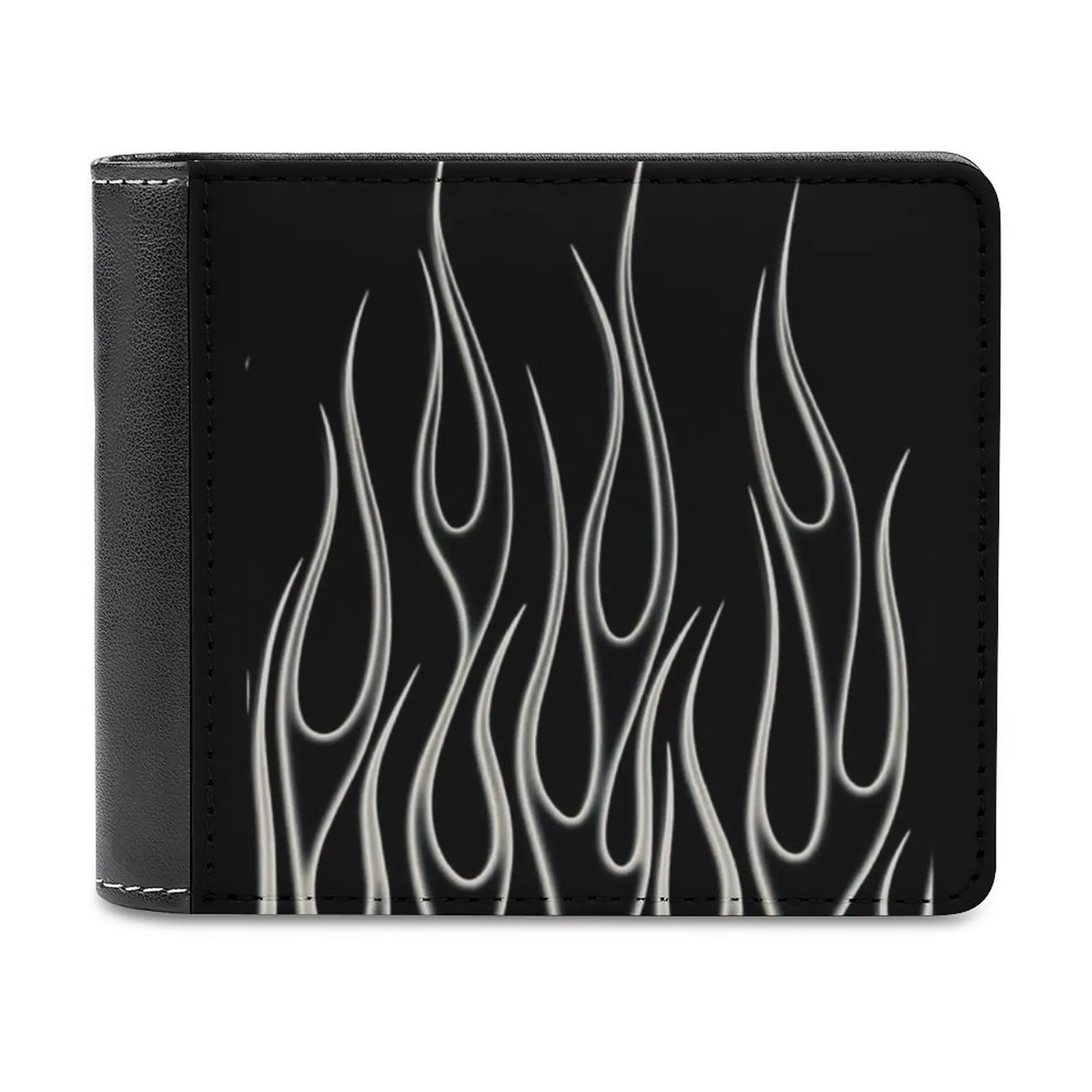 Neon White Flames Business Men Wallets Small Money Purses New Design Dollar Price Top Wallet Neon Flames Flames Fire Wildflower