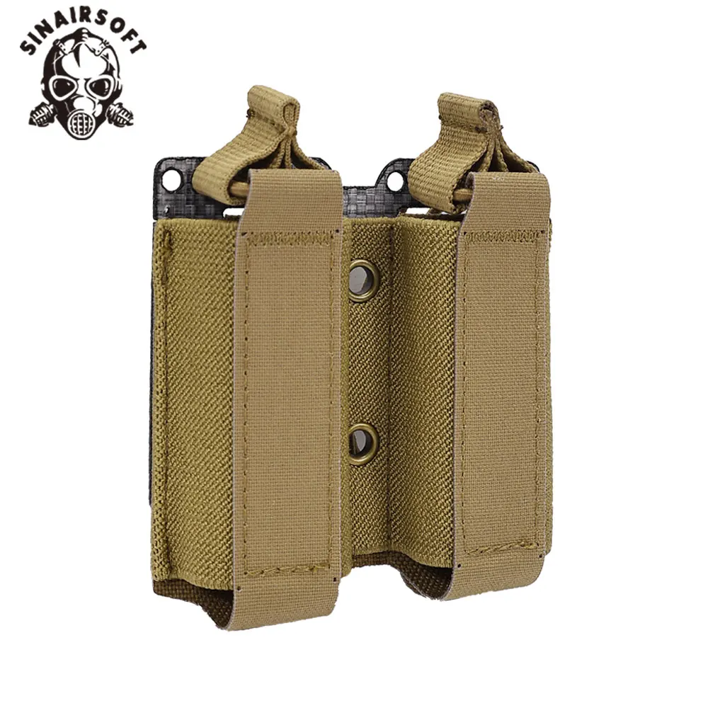 

Tactical Tegris Pistol Magazine Pouch 9mm Double Mag Pouch Compatible MOLLE System Hunting Belt Vests Backpacks