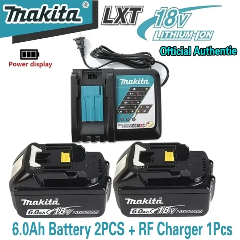 Makita Original 18V 6.0Ah, replaceable LED lithium-ion battery LXT BL1860B BL1860, rechargeable power tool battery