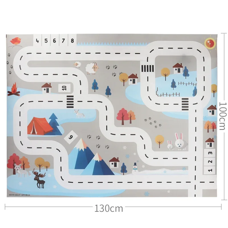 เมืองขนาดใหญ่รถการจราจร Park Play Mat กันน้ำ Non-Woven เด็ก Playmat ดึงกลับรถของเล่นเด็ก mat