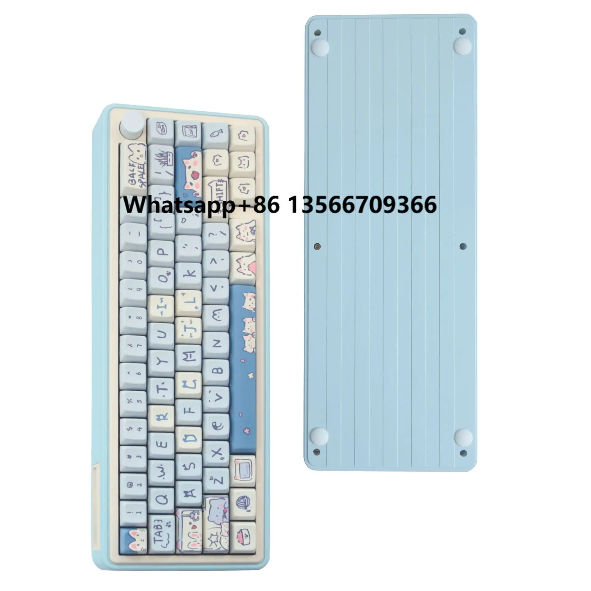 

65% Layout Gaming Keyboard Kit LMK67 RGB Hot Swap Tri-mode Wireless Keyboards with Media Knob Multi-color pink Girls Keyboards