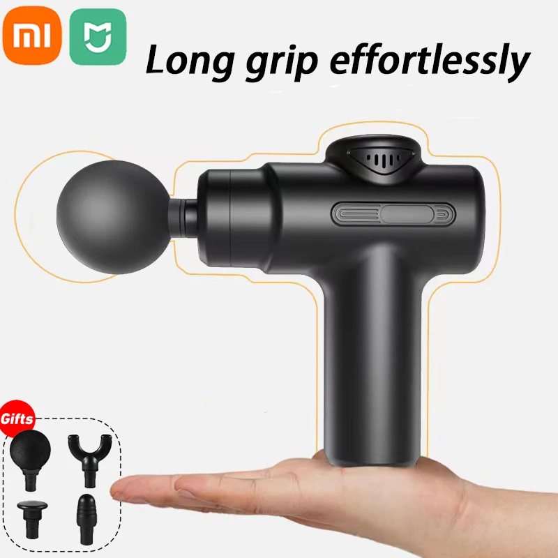 Xiaomi-Miji Pistola de Massagem Portátil para Pele Massageador Muscular, Cabeça de Substituição 4, Ferramenta de Relaxamento Profundo, 1 Conjunto, Novo