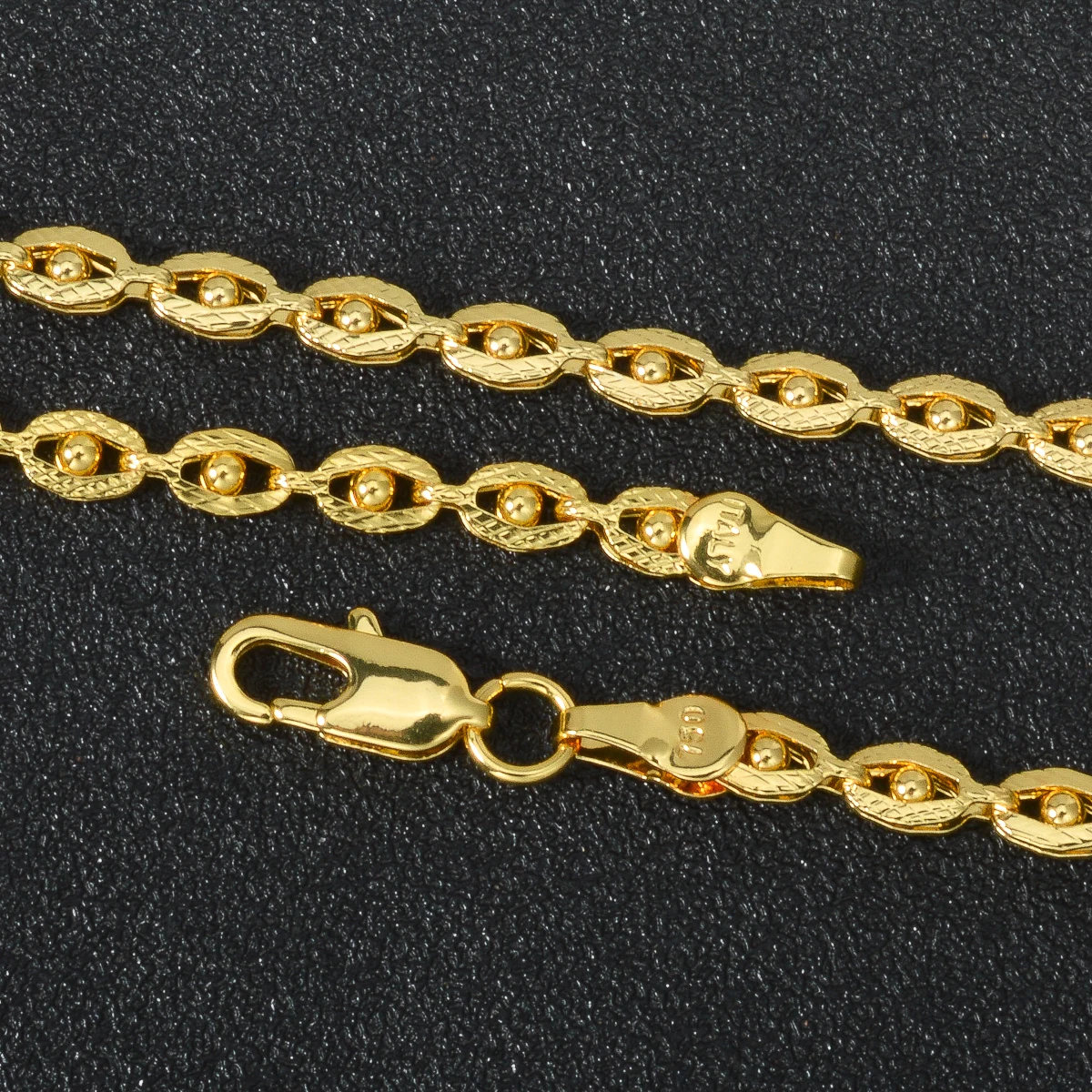 750 Italy 18k Gold-plated Copper Necklace Dubai Woven Bead Chain Neck Chain Jewelry Accessory Party Daily Wear For Friends Gifts
