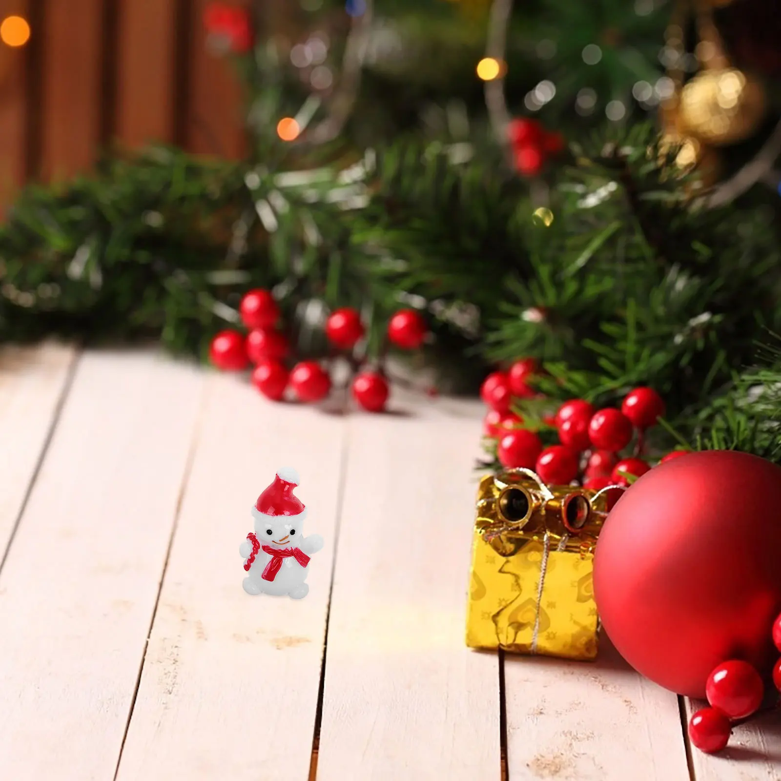 

10Pcs Xmas Mini Snowman Resin Decoration Christmas Micro Landscape DIY Ornaments for Home Christmas Mini Snowman Decor
