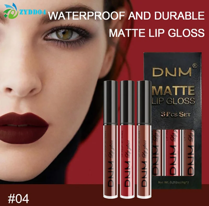 ●3pcs/set Liquid Lipstick Waterproof Long Lasting Cosmetic Black Blue Purple Green Matte Lip Gloss Nude Lip Tint Stain Makeup
