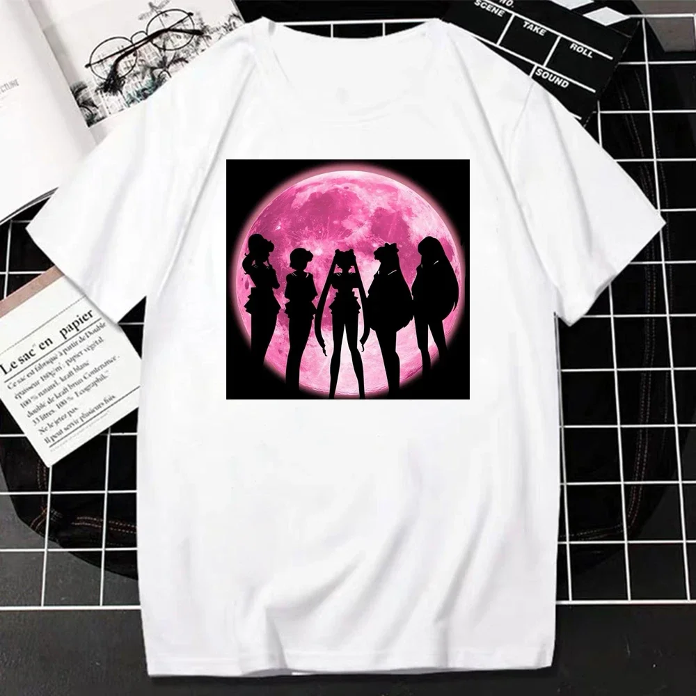 2024 New Sailor Moon Anime printed Tshirt Summer Fashion Casual Cute Fans Gift Tops Summer Casual Hipster Clothes Streetwear Tee