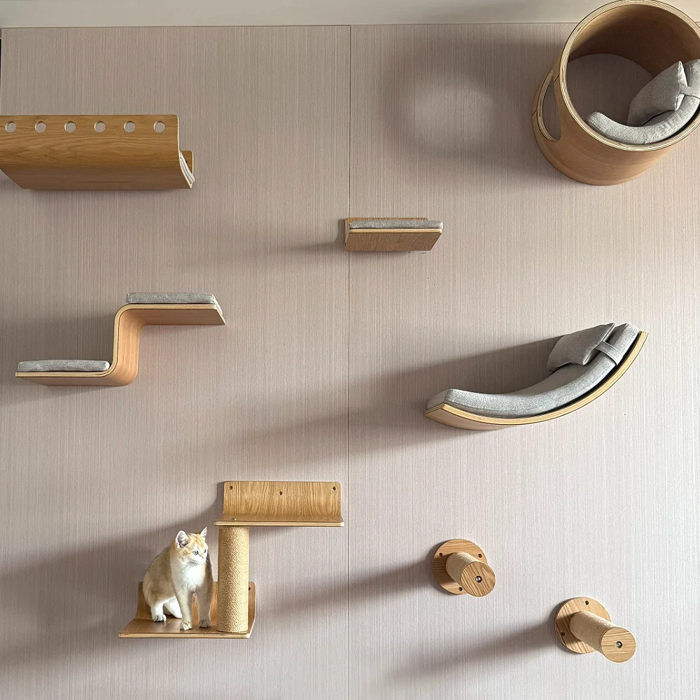 Estantes de escalada para gatos, hamaca para gatos montada en la pared, rascador, escalones de árboles para gatos, escaleras de Pedal, parque infantil para interiores, suministros para mascotas