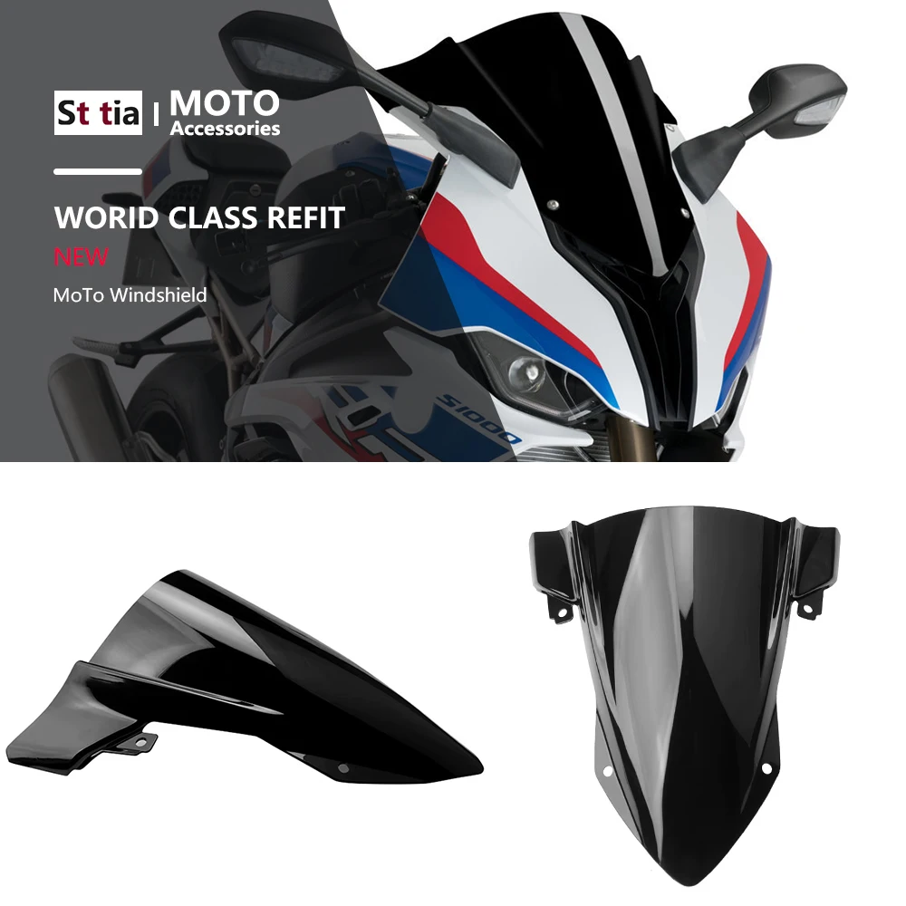 

Motorcycle Parts Double Bubble Front Windscreen Windshield Shield Wind Deflector For BMW S1000RR S1000 RR 2019 2020 2021 2022 23