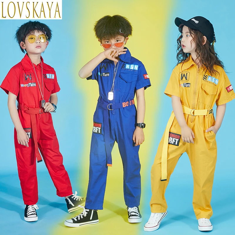 Trendy and cool boy street dance set, girl jazz jumpsuit, walking show, hip-hop June 1st children's performance suit