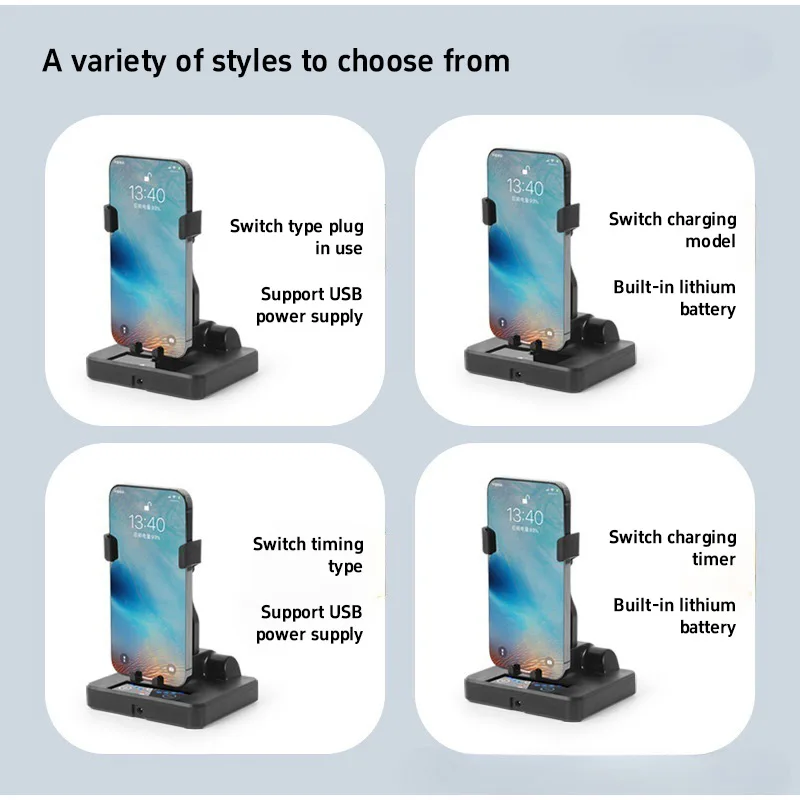 ขาตั้งโทรศัพท์แบบตั้งโต๊ะ ปรับหมุนอัตโนมัติ สำหรับ iPhone Samsung Xiaomi Huawei ขาตั้งโทรศัพท์แบบแกว่งซ้ายขวา