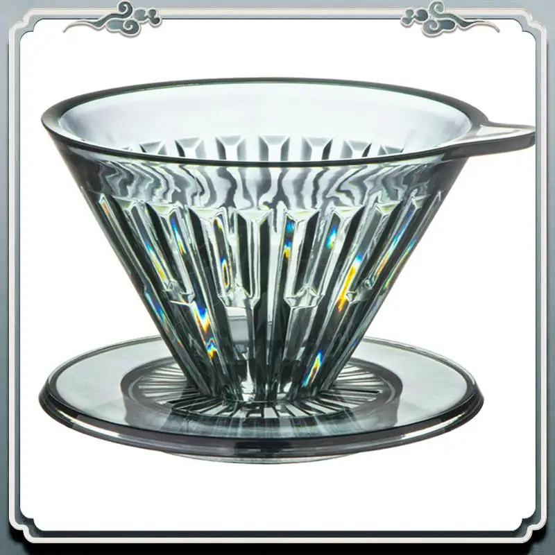 Durable Plastic Coffee Dripper Hand-Brewed Coffee Filter Cup Pour Over Coffee Sharing Pot 2-4 Cups Optimal Flavor Extraction B