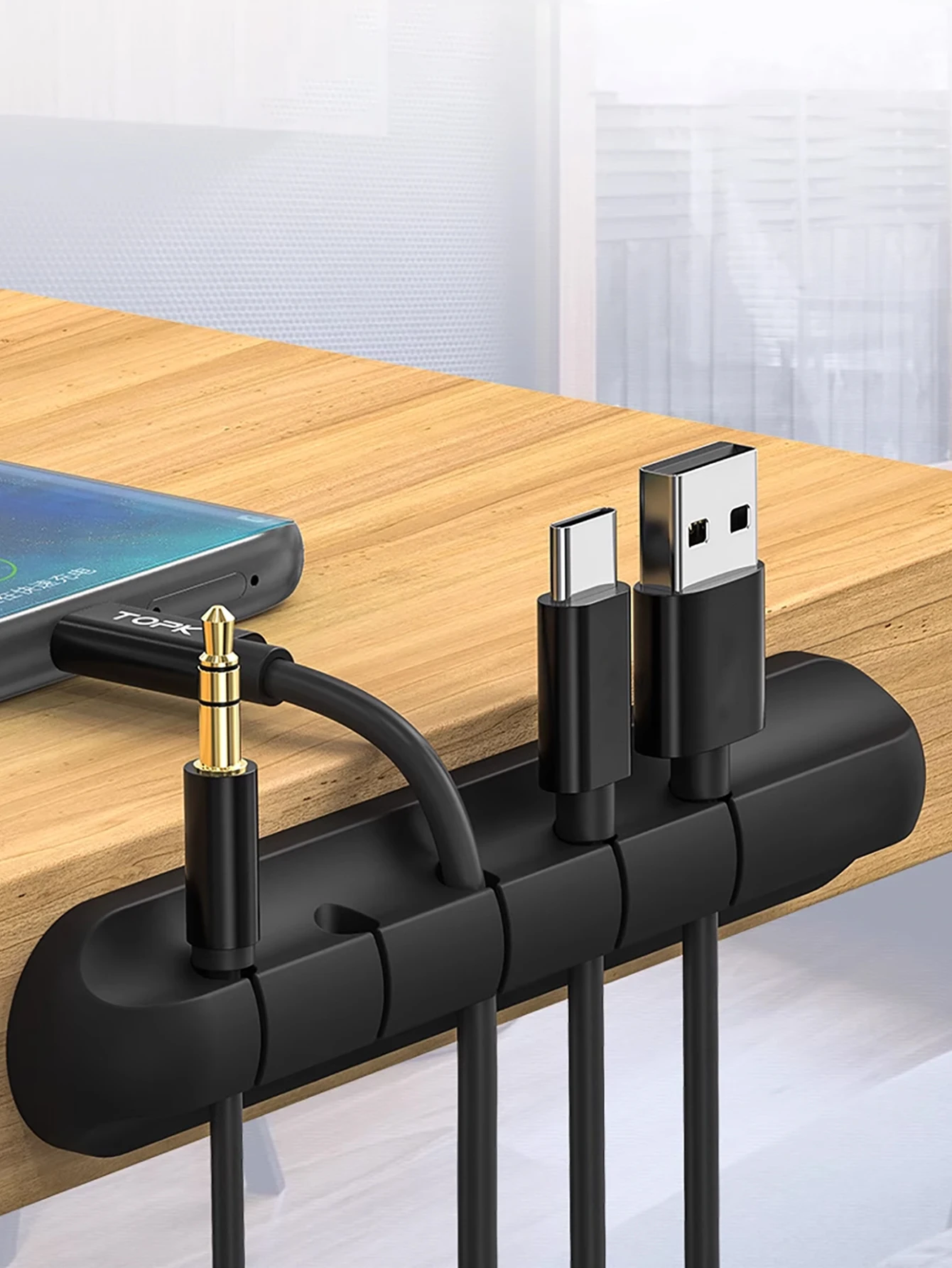 

Silicone Self-Adhesive Cable Organizer Clips for Desk - 1PC Wire Holder for Phone Charger/Mouse/Headphone Cord Management
