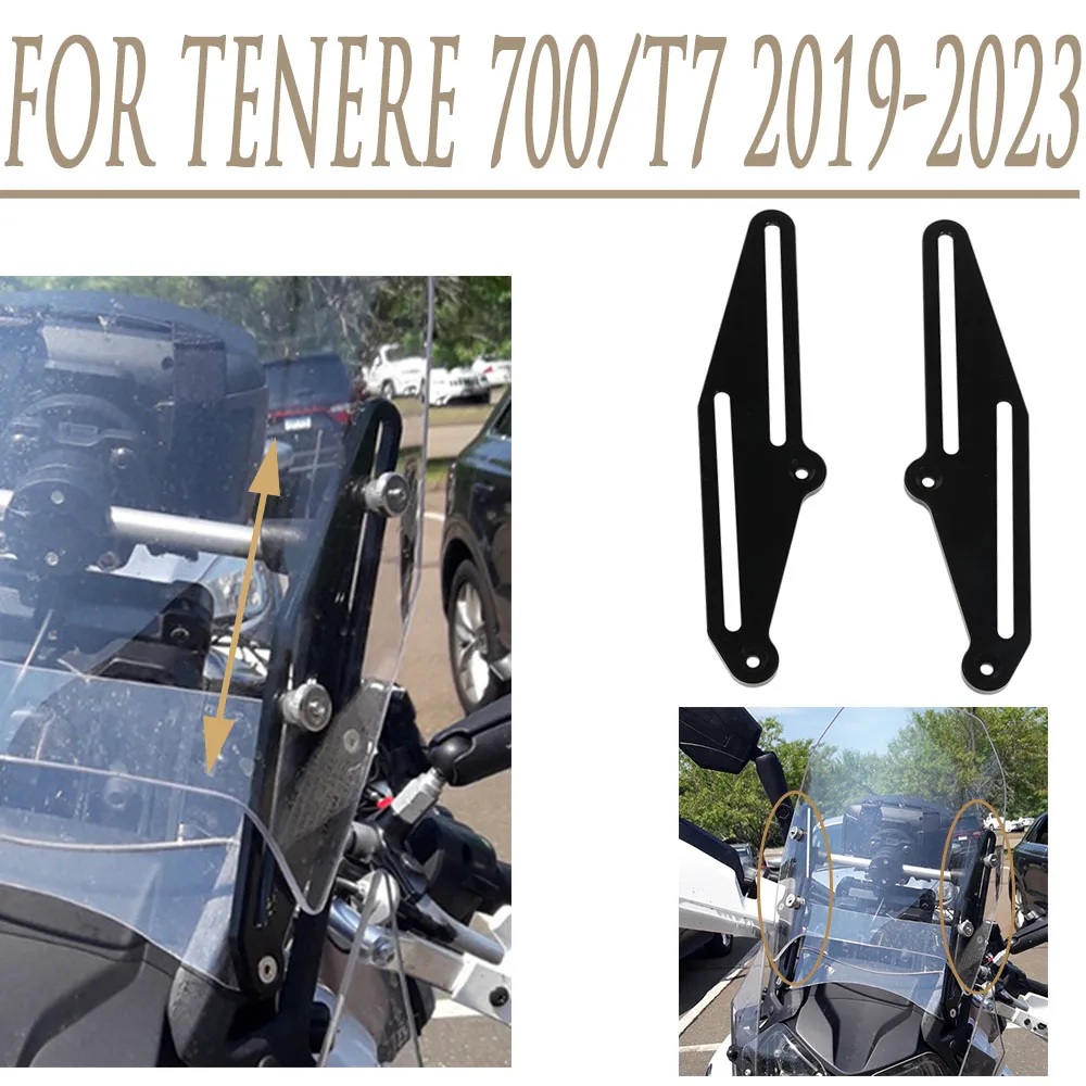 

2023 For Yamaha Tenere 700 T7 2022 2021 Windscreen Adjusters Motorcycle Support Holder Windshield Bracket XT700Z T7 2020 2019