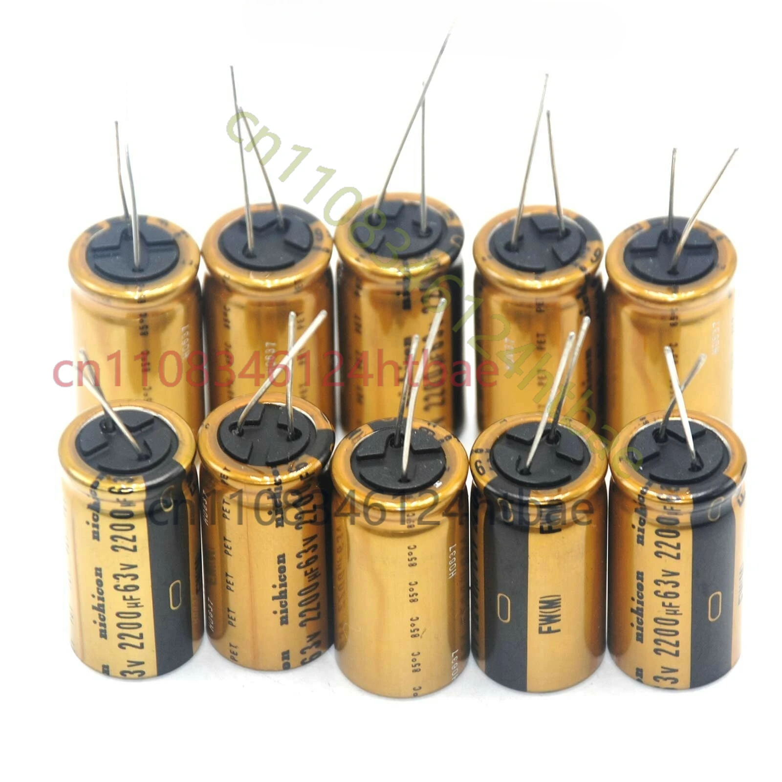 ニチコン-2200uf-63v-オーディオ電解コンデンサ、10-個の新しい-hifi-オーディオ専用アルミ電解コンデンサ用
