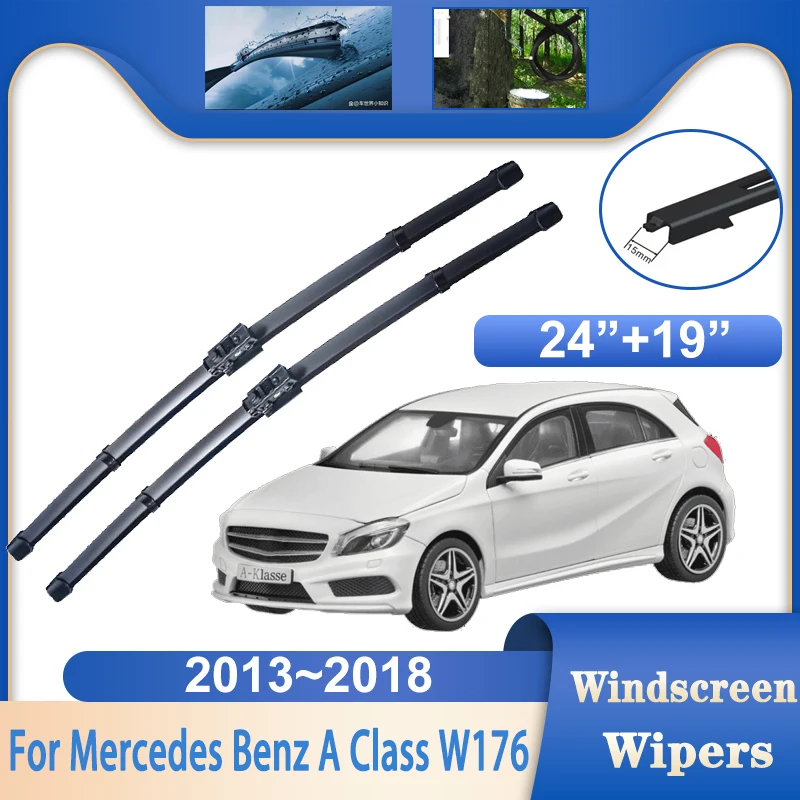

Car Front Windshield Wiper Blades For Mercedes Benz A Class W176 Accessories 2013~2018 Rubber Window Cleaning Wipers Windscreen