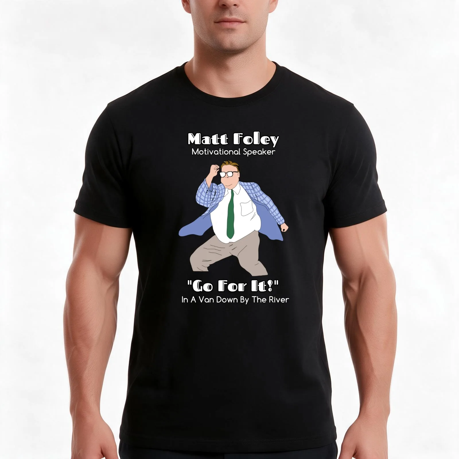 Chris Farley Matt Foley Motivational Speaker T-Shirt, Summer Casual Cotton Tee, Oversized Streetwear Tops, Vintage Graphic Print
