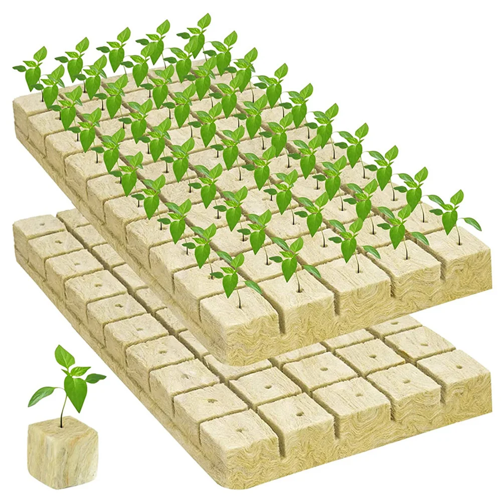 50/36/21pcs Stonewool Hydroponic Grow Media Cubes Plant Cubes Soilless Substrate Seed-ed Rock Wool Plug Seedling-Block