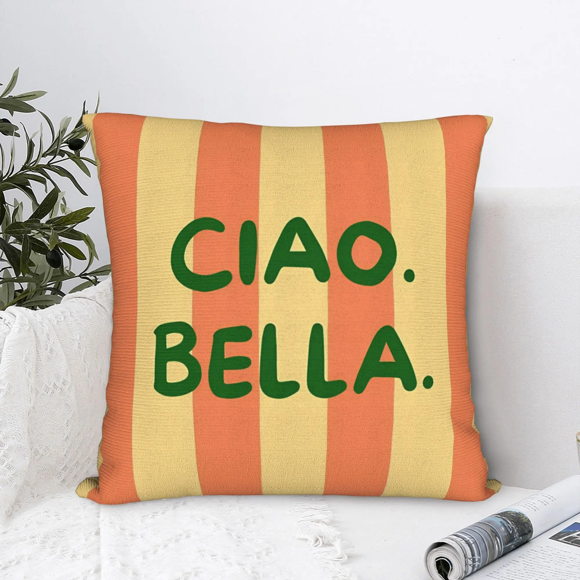 Pillow Case Ciao Bella Italian Style Graphic  Pillow Cover For Couch Sofa Bedroom Morden Pillowcases
