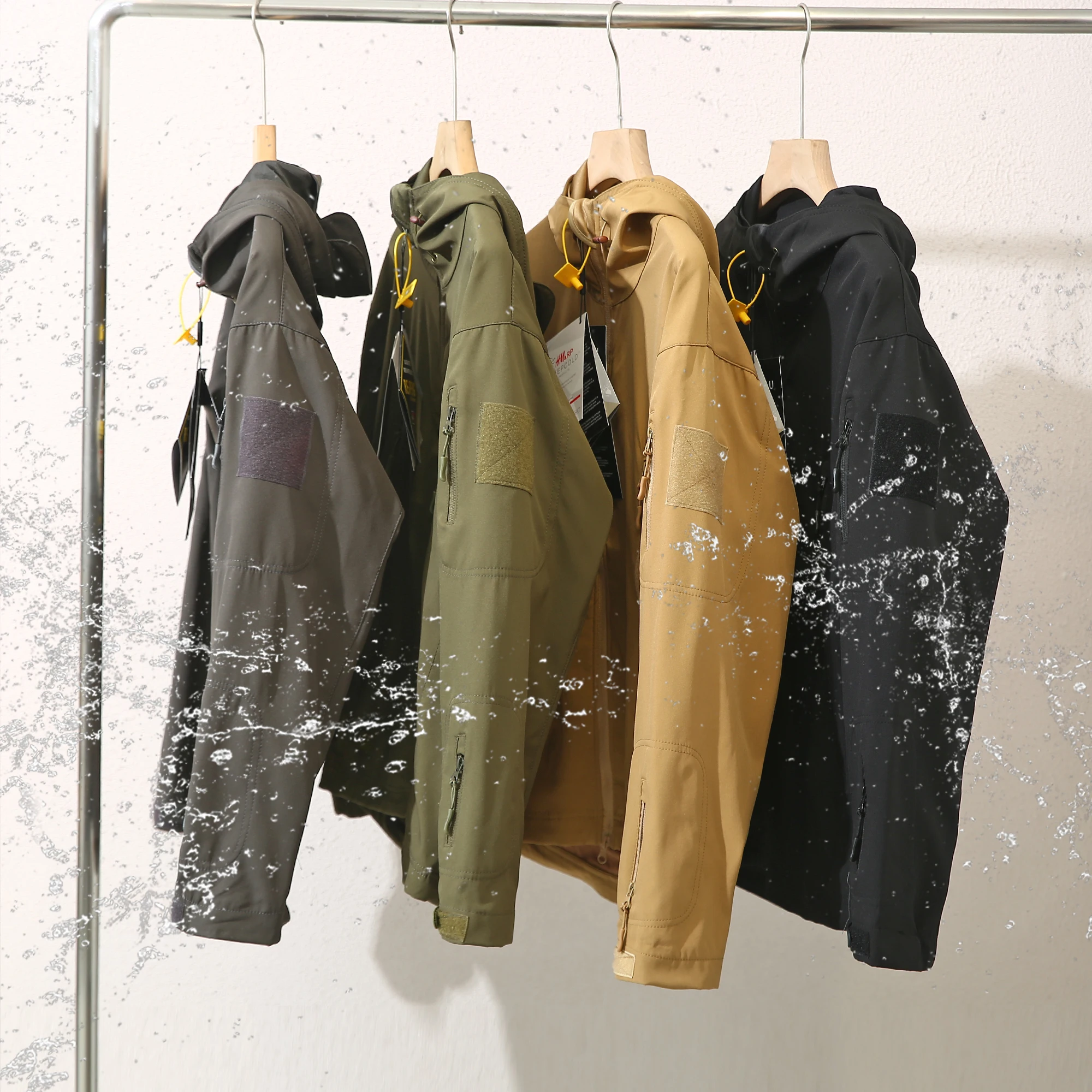 

Men's Loose Casual Outdoor Windproof Waterproof Hooded Jaet Autumn Winter Stand Fit Youth Faion Modern Sle Zipper Cl...