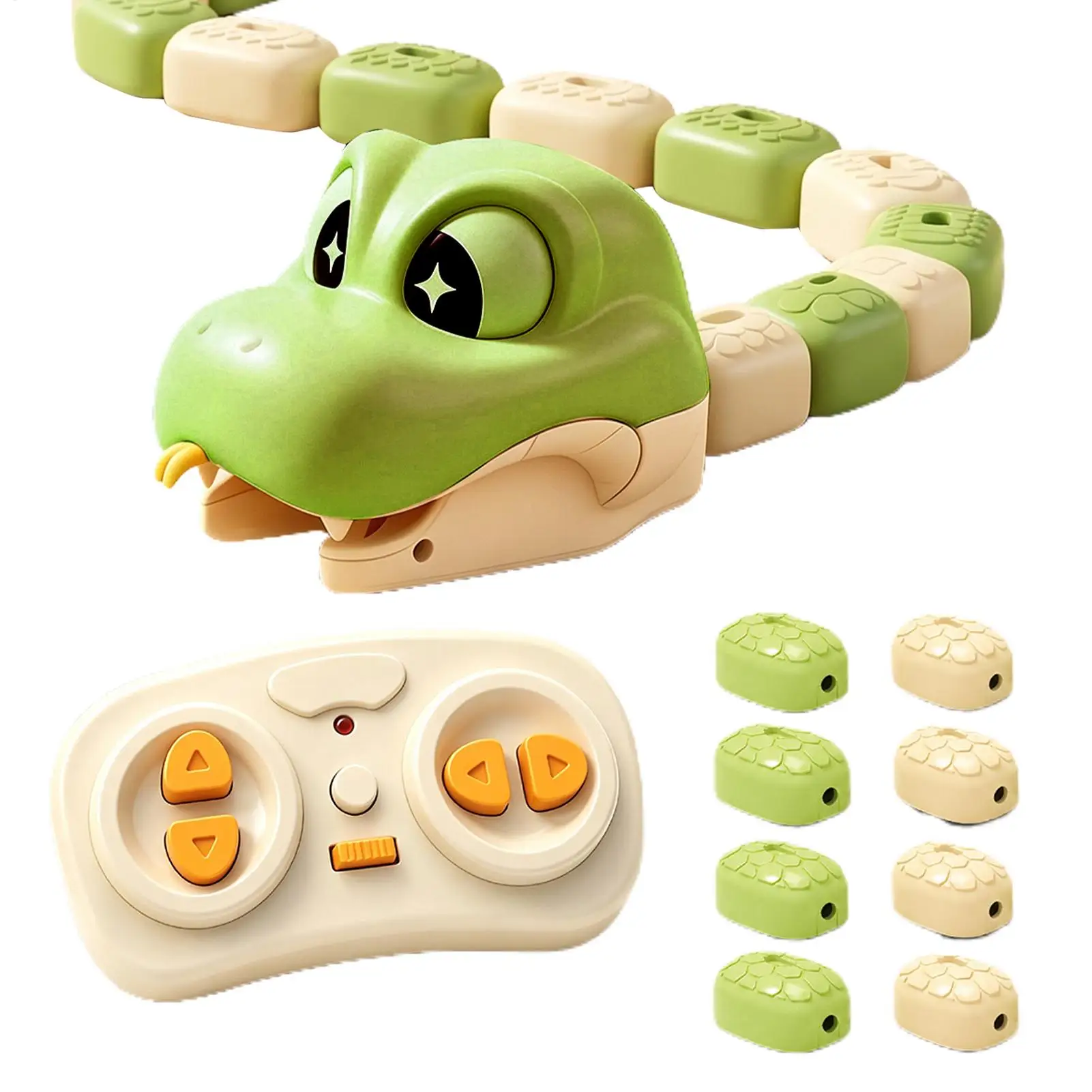 Magnetic Electric Train Set for Kids, Remote Control Snake Building Blocks w/Sound & Light STEM Gliding Track Toy for Boys Girls