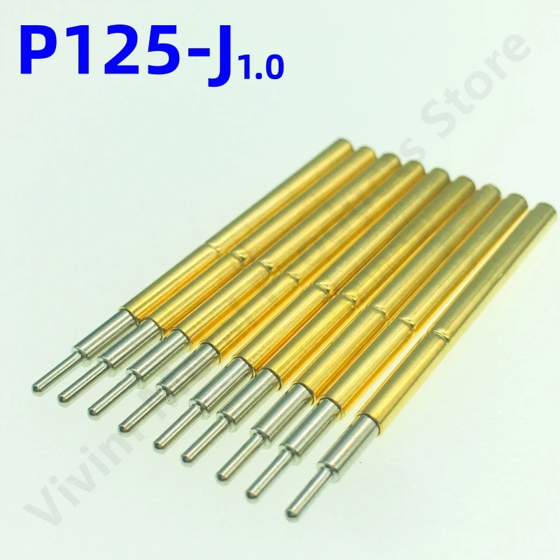 

20/100PCS P125-J Spring Test Probe Test Pin Pogo Pin P125-J1.0 ICT FCT PCB Test Tool 1.0/1.7/2.02/33.35mm Needle Round Tip