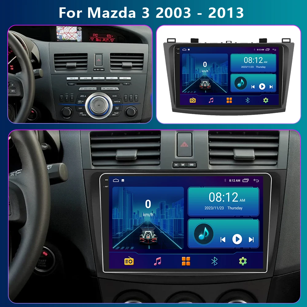 Android 2 Din 15 for Mazda 3 2004-2013 Maxx Axela Car Radio Multimedia Video Player Navigation GPS Carplay Stereo Autoradio WIFI