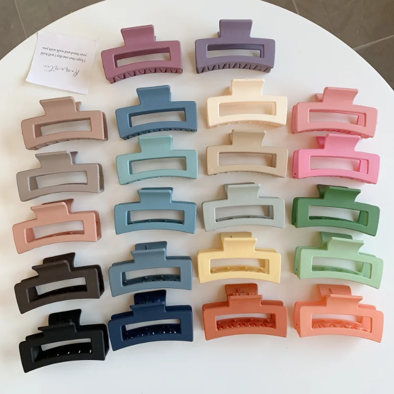 

2023 New Women Hair Claws Elegant Colorful Solid Color Matte Hair Clips Girls Claw Clip Hair Accessories Fashion Hairclip Gift