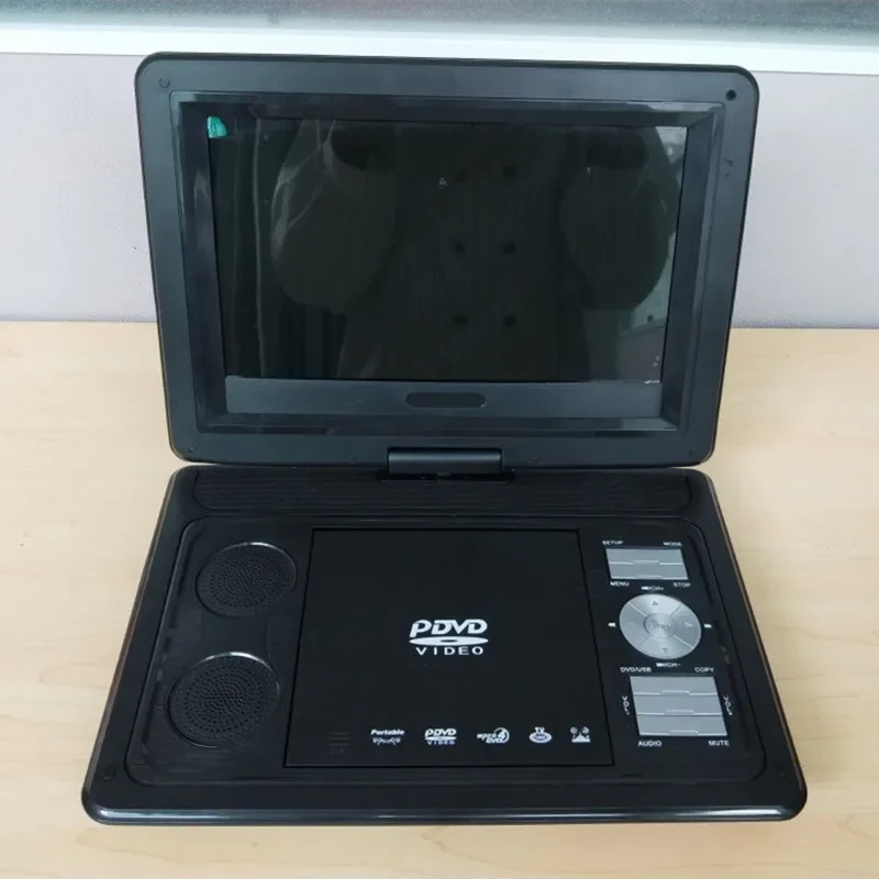 13,8-дюймовый цифровой мультимедийный портативный видеоаппарат EVD/DVD, USB-порты для чтения карт, аналоговый ТВ/игровой поворотный ЖК-экран/270 градусов