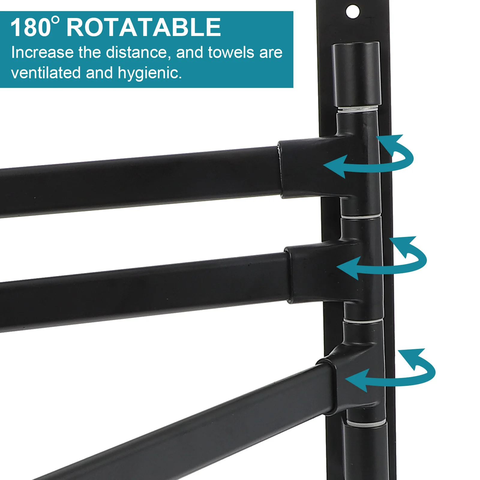 

1Set Rustic Towel Rack Easy Install Aluminum Towel Bar Bathroom Kitchen Decor Black Storage Holder Practical Tower Rack