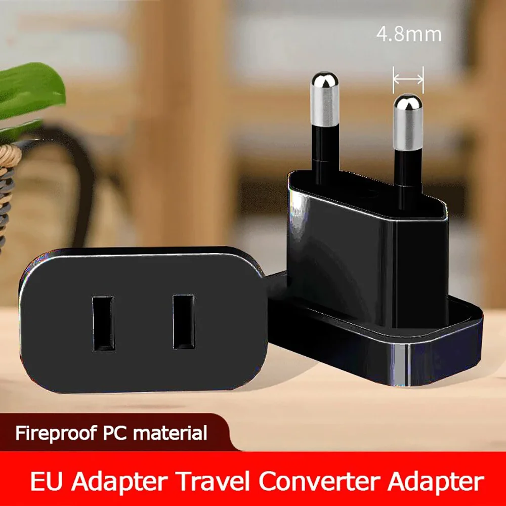 US to EU Power Plug Adapter 4.8/4.0mm Travel Charge Converter Europe Power Plug Adapter Power Converter Outlet Electrical Socket