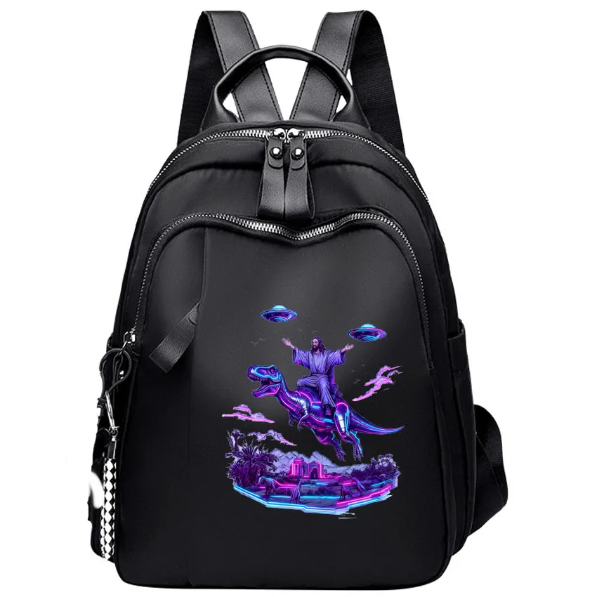 

Забавный милый рюкзак с принтом динозавра, дорожная сумка на два плеча, модная женская школьная сумка, женская многофункциональная сумка