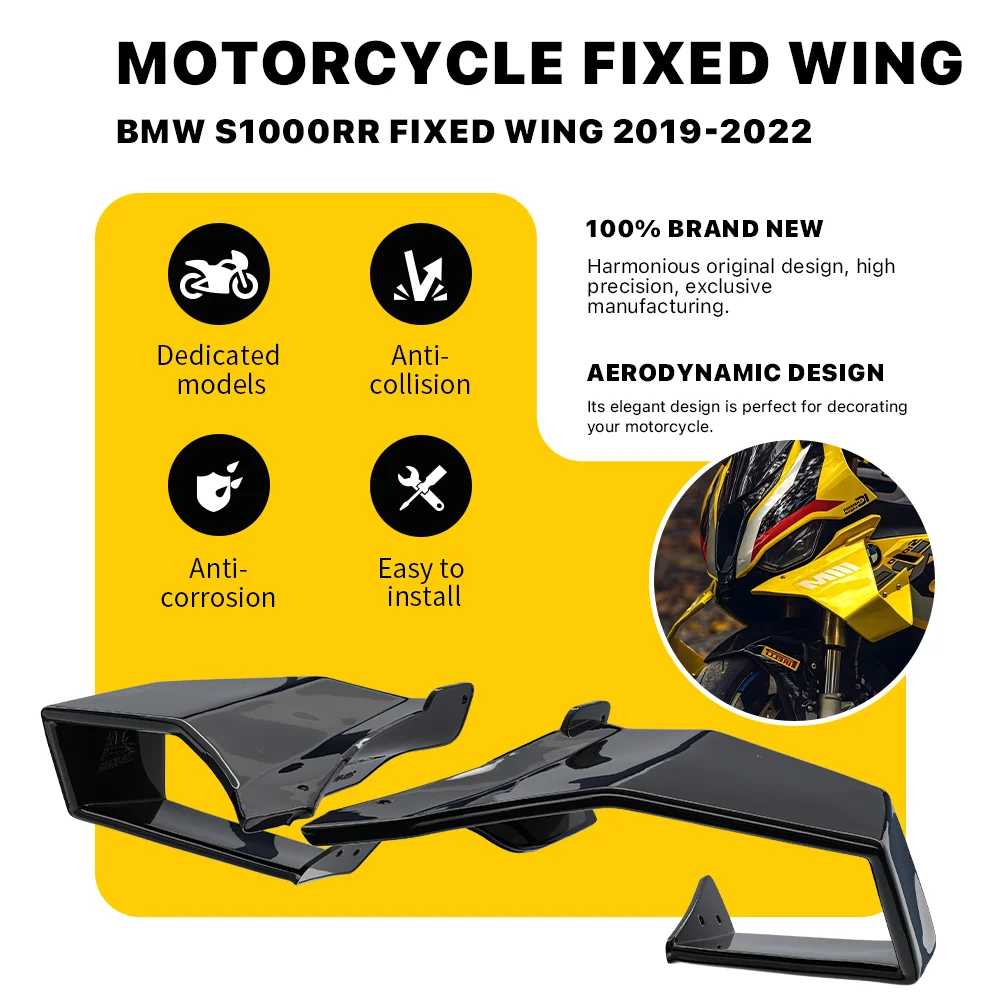 Motorbicikli Burkolat winglet számára BMW S1000R M1000R 2019 2020 2021 2022 Elsárgul Szélvédő Ajtószárny Burkolat bejárati Aerodinamika Spoiler