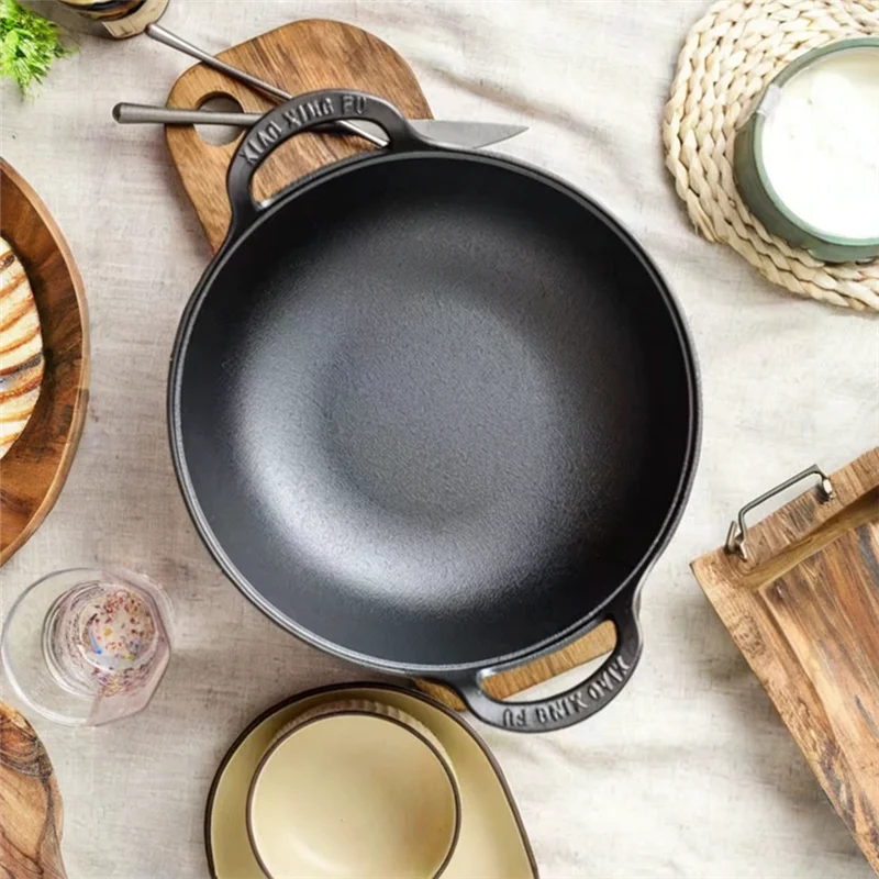 

Старовинные чугунные голландские горшки для тушения с антипригарным покрытием, индукционная запеканка для супа, безопасный японский горячий горшок Sukiyaki, домашняя кухня