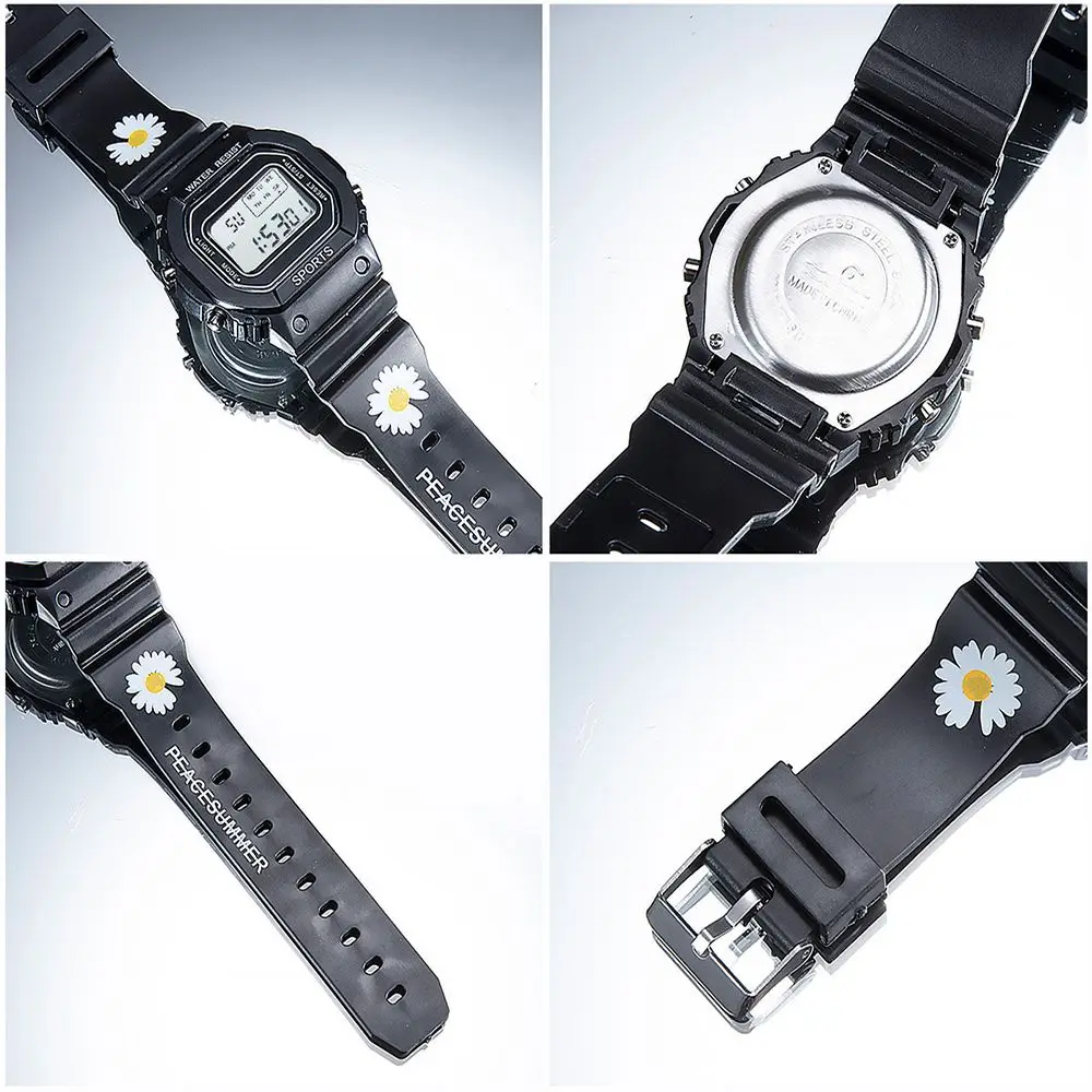 Унисекс, повседневные спортивные часы для студентов, регулируемые наручные часы, светодиодные цифровые часы, женские и мужские электронные часы, часы для пар