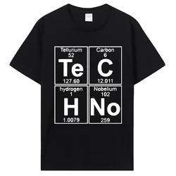 New Funny Graphic T Shirt Mens Te C H No Techno Pop Music Short Sleeved Tees Tshirt Cotton O-Neck Hip Hop Unisex Top Oversized